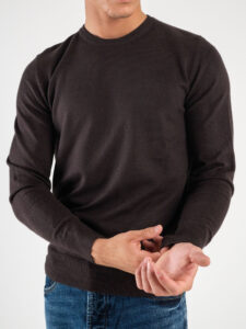 GIANNI LUPO Maglione girocollo basico in poliviscosa GL3398 Coffee (3)