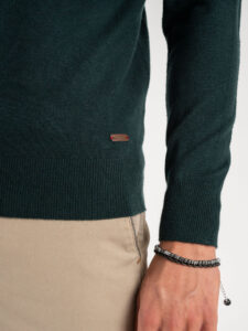 GIANNI LUPO Maglione girocollo basico in poliviscosa GL3398 Dark Green (4)