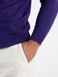 GIANNI LUPO Maglione girocollo basico in poliviscosa GL3398 Viola1