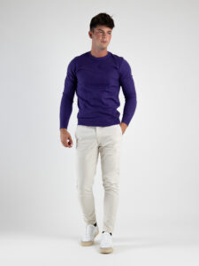GIANNI LUPO Maglione girocollo basico in poliviscosa GL3398 Viola2