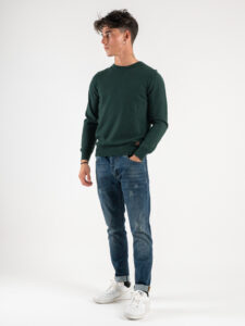 GIANNI LUPO Maglione girocollo basico misto cashemere GL383S Green (2)