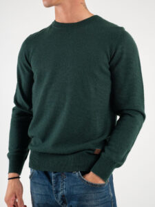 GIANNI LUPO Maglione girocollo basico misto cashemere GL383S Green (3)
