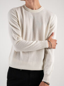 GIANNI LUPO Maglione girocollo basico misto cashemere GL383S Panna (4)