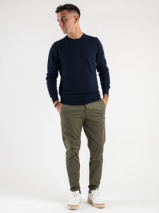 GIANNI LUPO Maglione girocollo basico misto cashmere GL383S Navy (2)