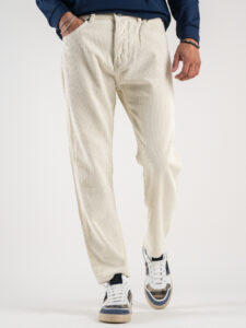 GIANNI LUPO Pantalone in velluto a coste GL6227Q Panna (2)