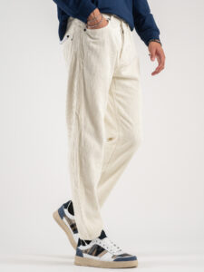 GIANNI LUPO Pantalone in velluto a coste GL6227Q Panna (3)