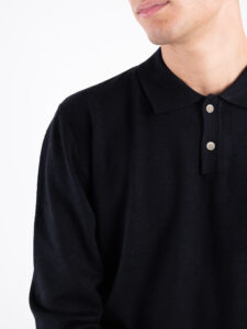 GIANNI LUPO Polo manica lunga basica GL508S Black2