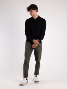 GIANNI LUPO Polo manica lunga basica GL508S Black3