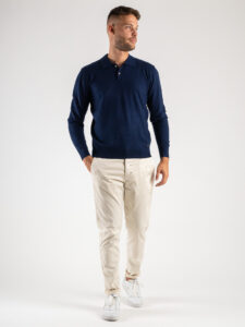 GIANNI LUPO Polo manica lunga basica GL508S Blu4