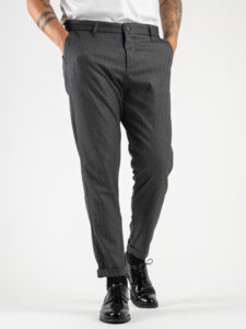 IMPERIAL Pantalone chinos da abito fantasia spigata PWB0GDX Antracite (2)