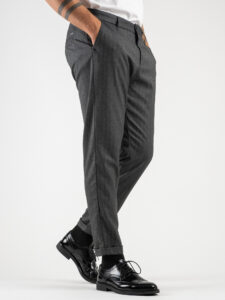 IMPERIAL Pantalone chinos da abito fantasia spigata PWB0GDX Antracite (3)