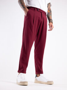 IMPERIAL Pantalone da abito con gamba morbida e pinces PD9CGAP Amarone5