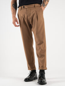 IMPERIAL Pantalone da abito con gamba morbida e pinces PD9CGAP Camel (4)
