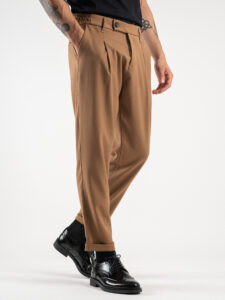 IMPERIAL Pantalone da abito con gamba morbida e pinces PD9CGAP Camel (5)