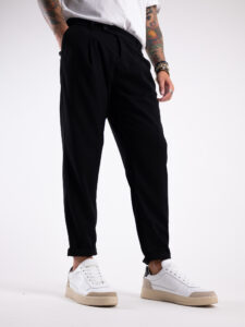IMPERIAL Pantalone da abito con gamba morbida e pinces PD9CGAP Nero1