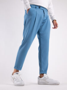 IMPERIAL Pantalone da abito con gamba morbida e pinces PD9CGAP Steel1