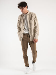ONLY&SONS Camicia in velluto con colletto e tasca frontale NEW TERRY 22026296 Silver Lining (2)