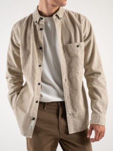 ONLY&SONS Camicia in velluto con colletto e tasca frontale NEW TERRY 22026296 Silver Lining (3)
