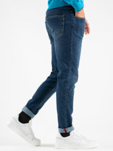 OVER-D Jeans slim fit cinque tasche senza rotture OC1F0W0D02 Blu (4)