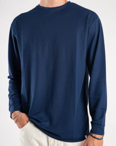OVER D T shirt basica a manica lunga OE1F2W3T03 Blu 3 Nuovi Arrivi