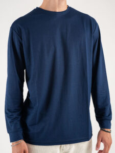 OVER-D T-shirt basica a manica lunga OE1F2W3T03 Blu (4)
