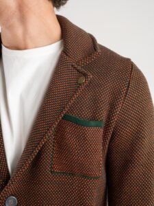 V2 Giacca in maglia misto lana lavorata multicolor con pochette GU3 Bordeaux (6)