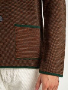 V2 Giacca in maglia misto lana lavorata multicolor con pochette GU3 Bordeaux (7)