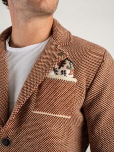 V2 Giacca in maglia misto lana lavorata multicolor con pochette GU3 Burro (6)