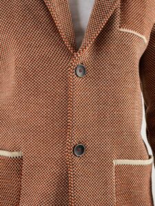 V2 Giacca in maglia misto lana lavorata multicolor con pochette GU3 Burro (7)