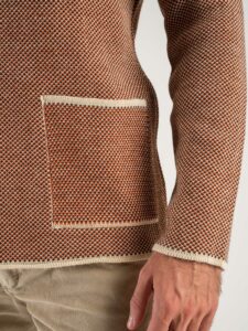 V2 Giacca in maglia misto lana lavorata multicolor con pochette GU3 Burro (8)