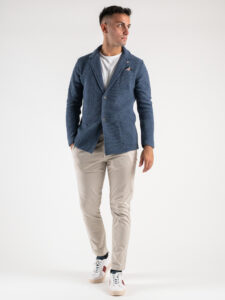 V2 Giacca in maglia misto lana merino con pochette GULOPE Jeans (1)