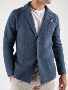 V2 Giacca in maglia misto lana merino con pochette GULOPE Jeans (3)