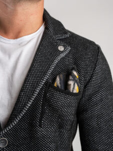 V2 Giacca in maglia misto lana merino con pochette GULOPE Nera (2)