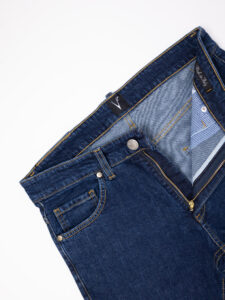 V2 Jeans blu slim,tasca posteriore in panno con stampa ETNICA Blu denim7