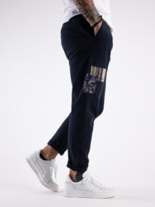 V2 Jeans con coulisse, piccole graffiature e pacht laterali DRILL Blu5