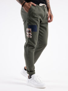 V2 Jeans con coulisse, piccole graffiature, pacht laterali DRILL Militare4