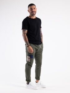 V2 Jeans con coulisse, piccole graffiature, pacht laterali DRILL Militare6