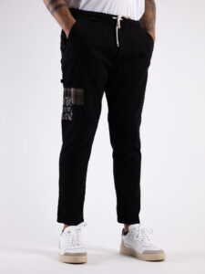 V2 Jeans con coulisse, piccole graffiature, pacht laterali DRILL Nero3
