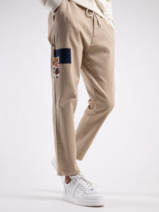V2 Jeans con coulisse, piccole graffiature, pacht laterali DRILL Sabbia2