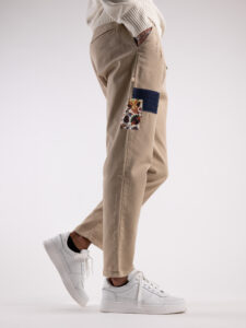 V2 Jeans con coulisse, piccole graffiature, pacht laterali DRILL Sabbia4