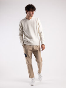 V2 Jeans con coulisse, piccole graffiature, pacht laterali DRILL Sabbia5