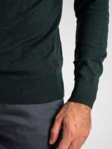V2 Maglione in viscosa con taschino FIORATO MAVI verde (4)