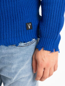 V2 Maglione misto lana con strappi MASTR Royal2