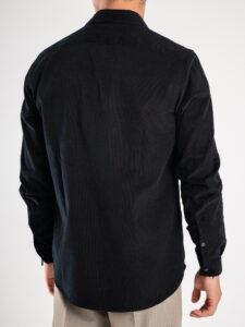 BERNA Camicia in velluto a costine con tasche frontali 233066 Nera (10)