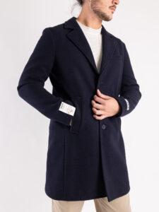 BERNA Cappotto lungo con bottoni 233079 Blu4