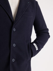 BERNA Cappotto lungo con bottoni 233079 Blu6