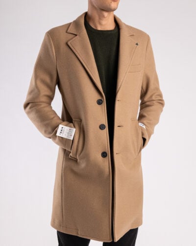 BERNA Cappotto lungo con bottoni 233079 Cammello 11 Saldi