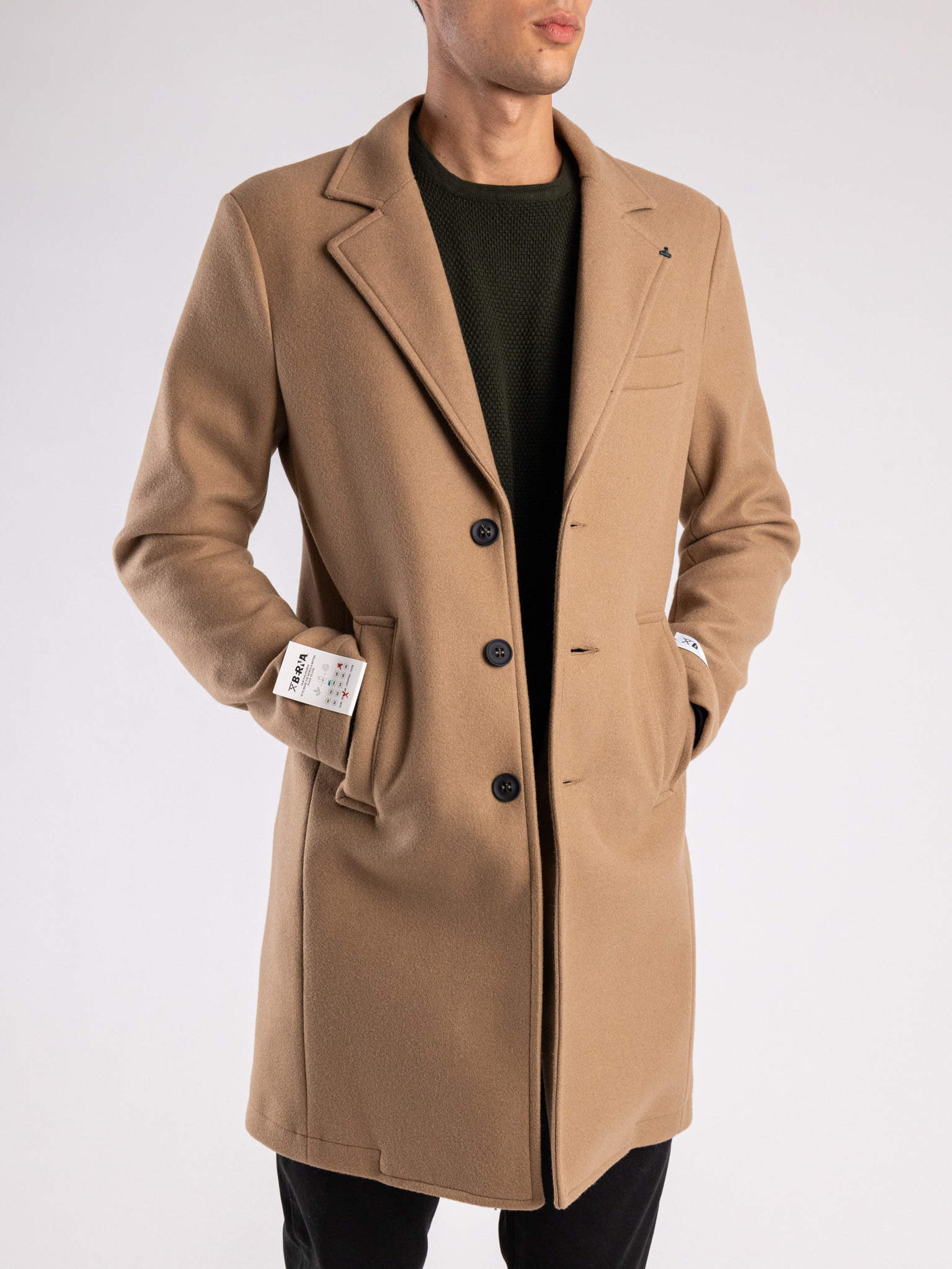 BERNA Cappotto lungo con bottoni 233079 Cammello Prezzo 0 00 Estasi Fashion