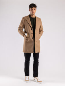 BERNA Cappotto lungo con bottoni 233079 Cammello (2)