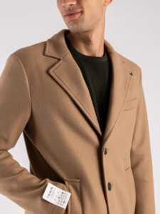 BERNA Cappotto lungo con bottoni 233079 Cammello (4)